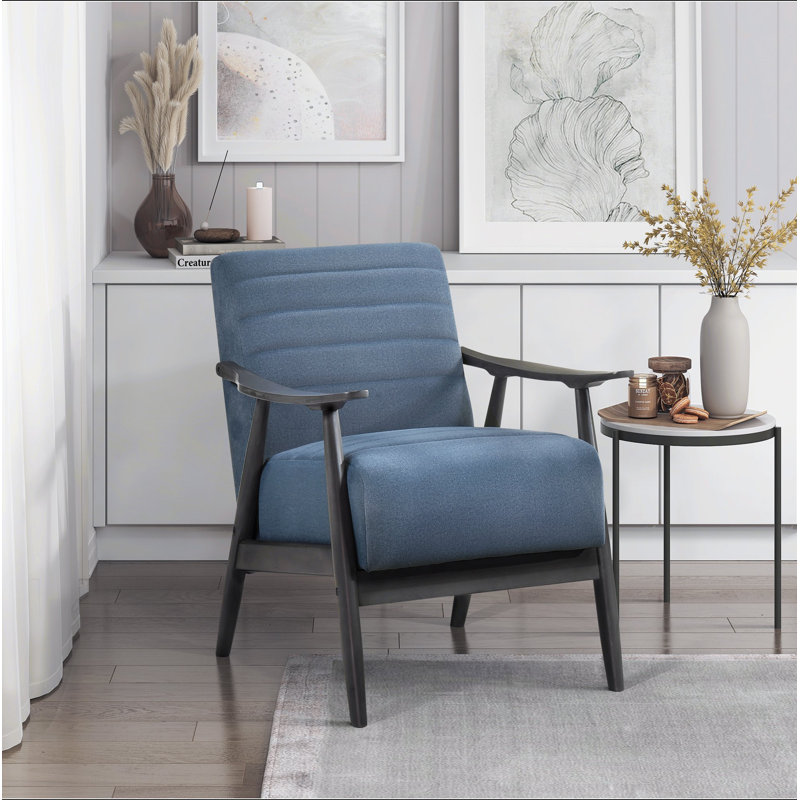 Fauteuil long en velours 31,5 po Longbons, Velours bleu