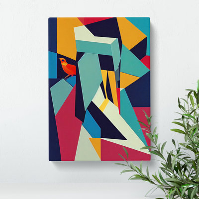 Abstract Bird Cubism - Wrapped Canvas