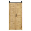 Solid Oak Barn Door with Single Bi-Folding System-105091975