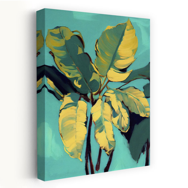 Murmures tropicaux - Tableau abstrait contemporain de paysage floral, H 48 po x l 32 po