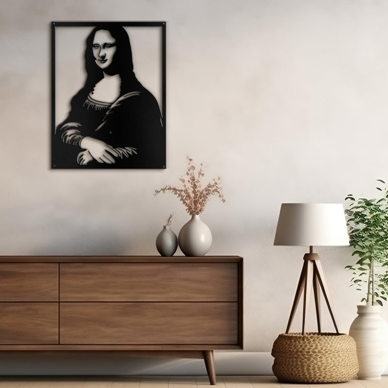 Décoration murale en métal, H 24 po x l 16 po x P 0,05 po, Noir