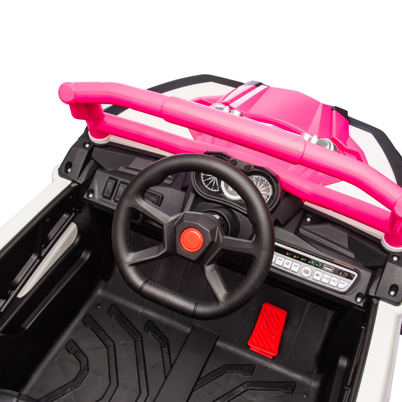 Pink 24V Kids Ride-On UTV with Bluetooth and LED Lights