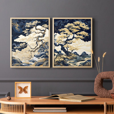 «LANDSCAPES Series CLVI», reproduction encadrée de qualité supérieure - prête à être accrochée - aucun clou requis - aucun clou requis