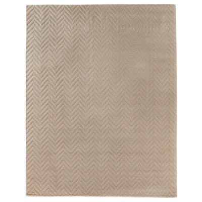 Demani Wool Chevron Area Rug in Linen