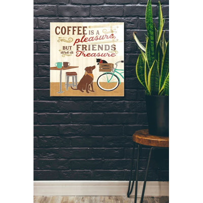 Red Barrel Studio® «Coffee and Friends II» par Veronique Charron, art mural en verre acrylique