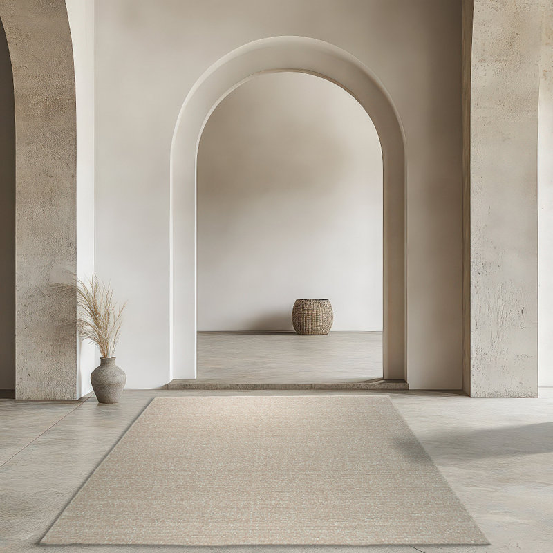 Tapis rose en laine fait à la main Freya, Rectangle 6 pi x 9 pi