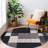 Akieba Geometric Tufted Gray/Black/Ivory Non-Slip Rubberback Area Rug-1489564585