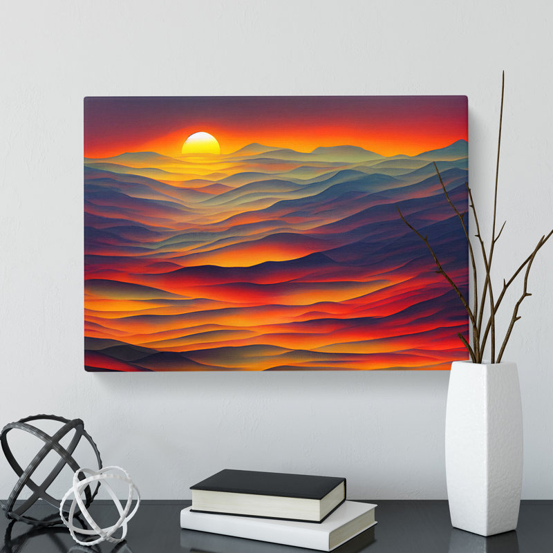 Blooming Mountain Sunset - Wrapped Canvas, 50cm H x 76cm W x 3cm D