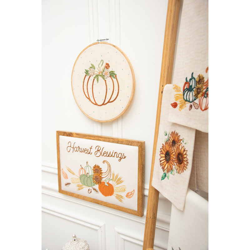 Autumn Botanical Pumpkin Towel
