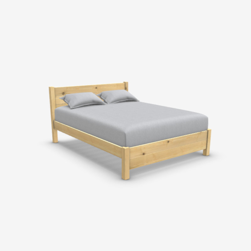 Edgilyn Solid Wood Bed, European Single (90 x 200 cm), Light Wood