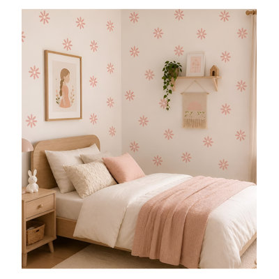 Ensemble de 48 adhésifs décoratifs à motif marguerite pêche