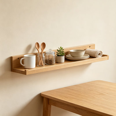 Floating Picture Ledge Shelves Set of 8, 16 Inch Wood Wall Shelves with Lip, Large Nursery Bookshelf for Toys Storage, Kids Bookshelf, Living Room Bedroom Decor