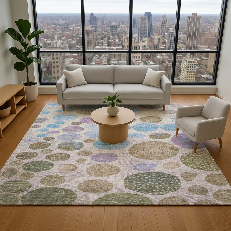 Premium Machine Washable Mayfield AMF1899 Geometric Rug, Rectangle 2'6" x 3'10"