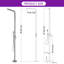 Douche d'extérieur autoportante en acier inoxydable avec douche à main H 87,5 po-116321797