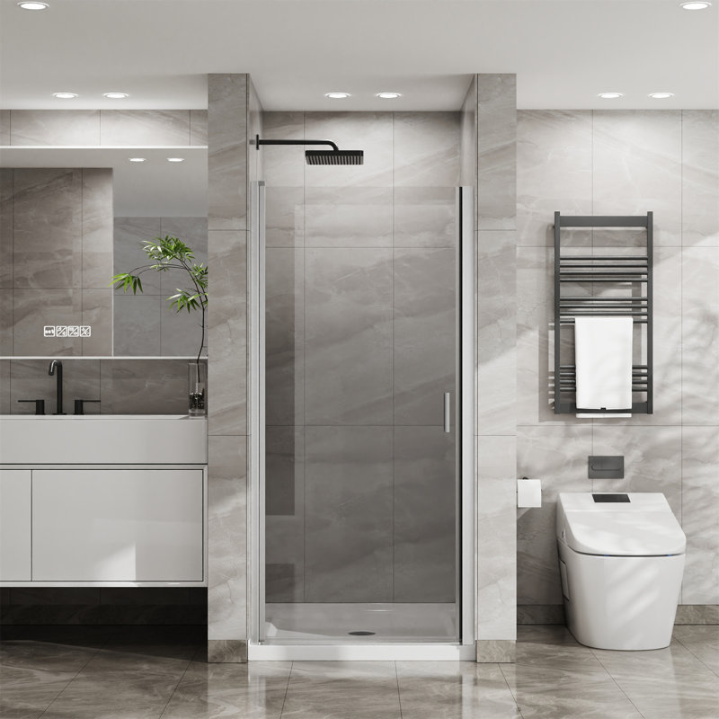 Goodyo 34"X72" Pivot Shower Door, Chrome 