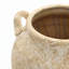 Vase en céramique blanc cassé 15,75 po d'inspiration rétro avec détails brun pour tablette ou plateau de table
