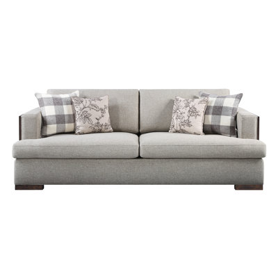 Fabric In Walnut Finish, 2, 4 Removable Pillow Covers, Sinuous Springs, Frame, Elegant Living Room Essential Modern 2 With Fabric, Toss Pillows, Wrinkle