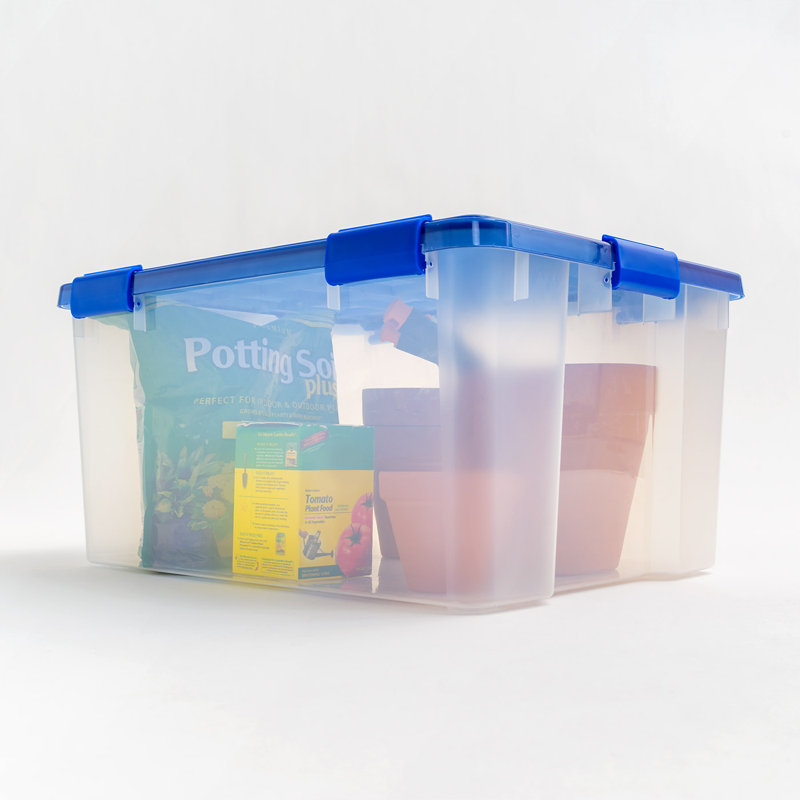 IRIS Weatherproof Clear Plastic Storage Tote, 62.5 quart