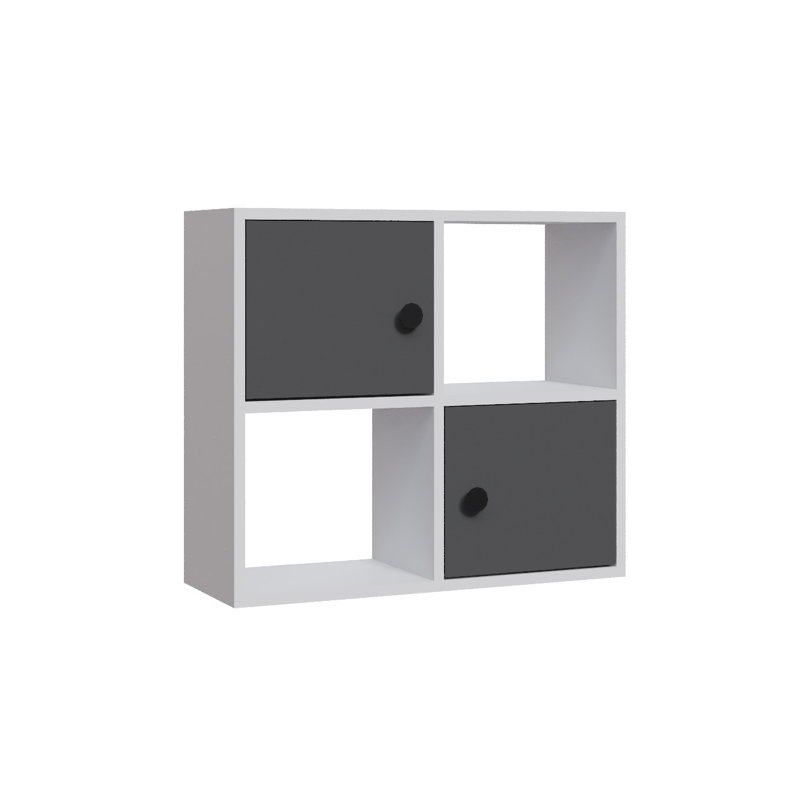 Tuttle 62.6cm H 72cm W Bookcase, White/Anthracite