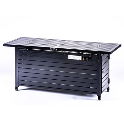 Vista Rectangular Fire Pit Table, Hammered Black