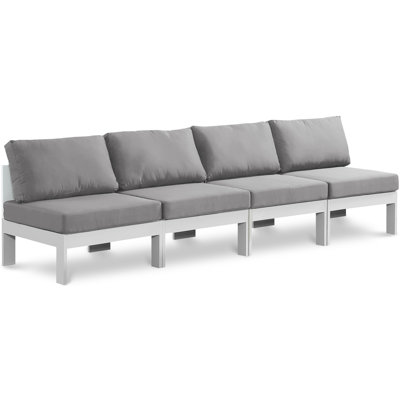 Kylis 120'' Wide Aluminum Patio Sofa with Cushions