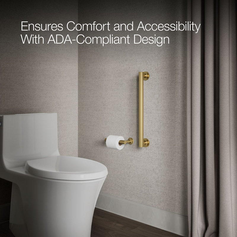 Purist Grab Bar, 18"W, Vibrant Brushed Moderne Brass