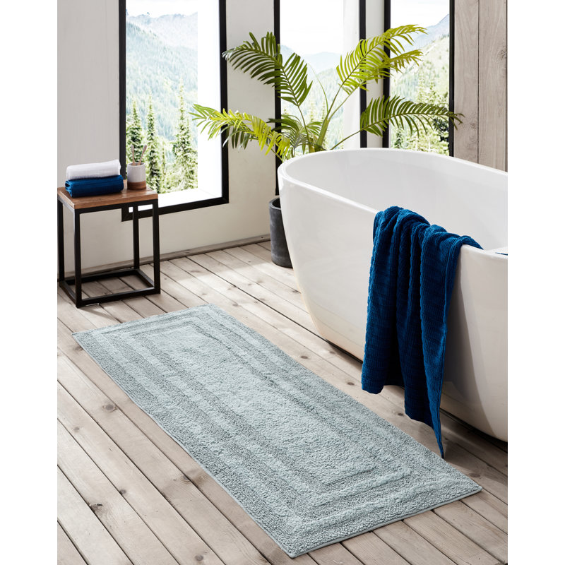 Eddie Bauer Logan Cotton Bath Rug Runner, Green, 60" L x 22" W