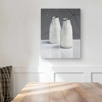 Vases - Silver Still Life Metal Print for Home Decor | Art