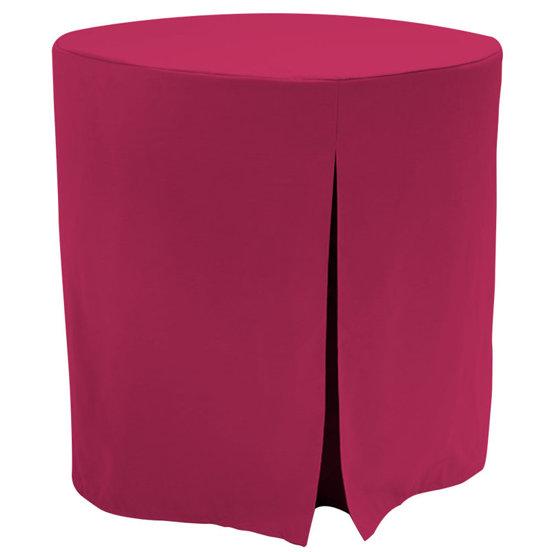Fuchsia Round 30-Inch Polyester Fitted Table Cover