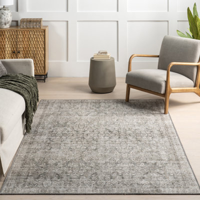 Medallion Jute Area Rug for Dining Room Rug Neutral Rug Living Room Rug, Grey/Beige