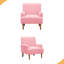 Chaise d'appoint moderne avec velours côtelé large de 2 po de largeur, pieds en bois massif de 9 po et fauteuil rembourré confortable-1840393373