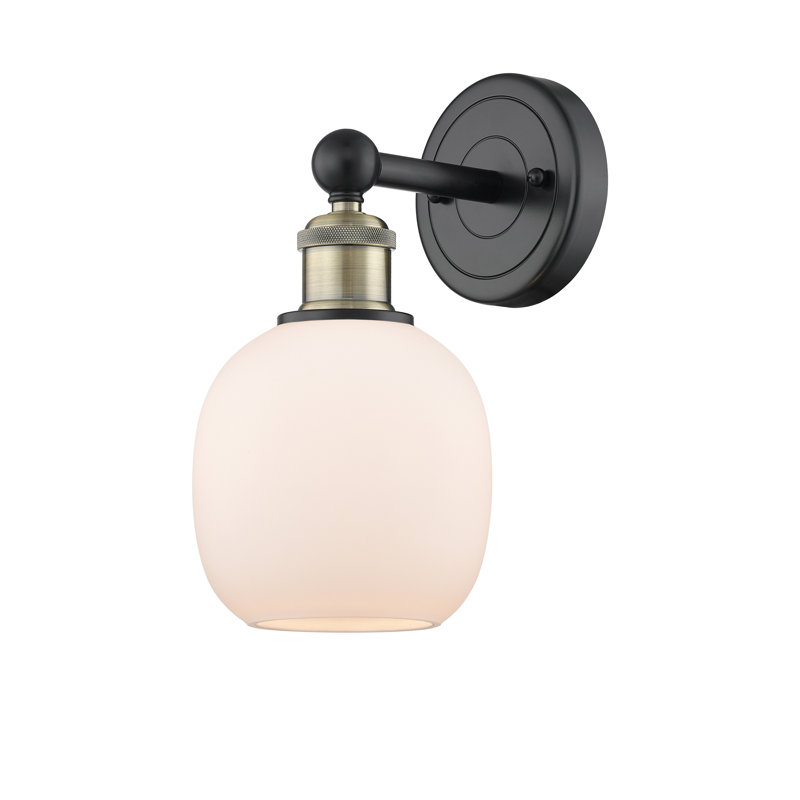 Cheraw Armed Sconce, Matte White, Black Antique Brass