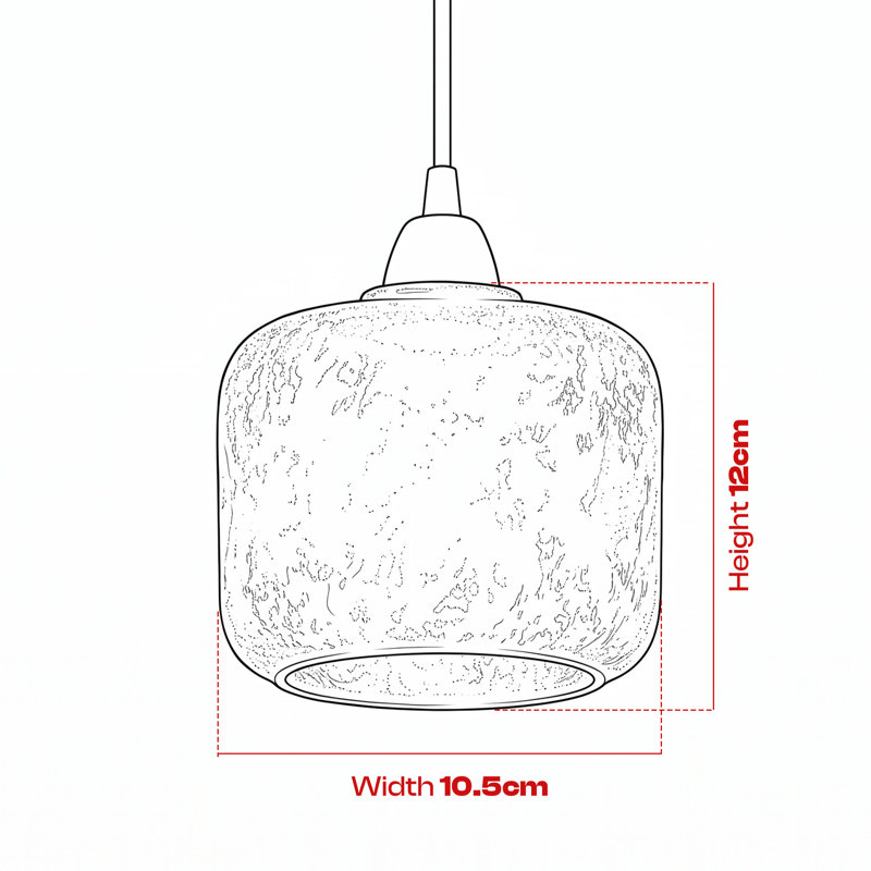 12cm H Glass Lamp Shade in Clear
