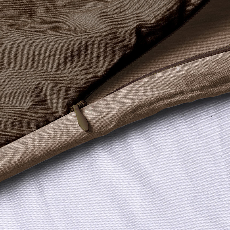Twin/Twin XL Chocolate and Tan Reversible Microfiber Duvet Cover Set