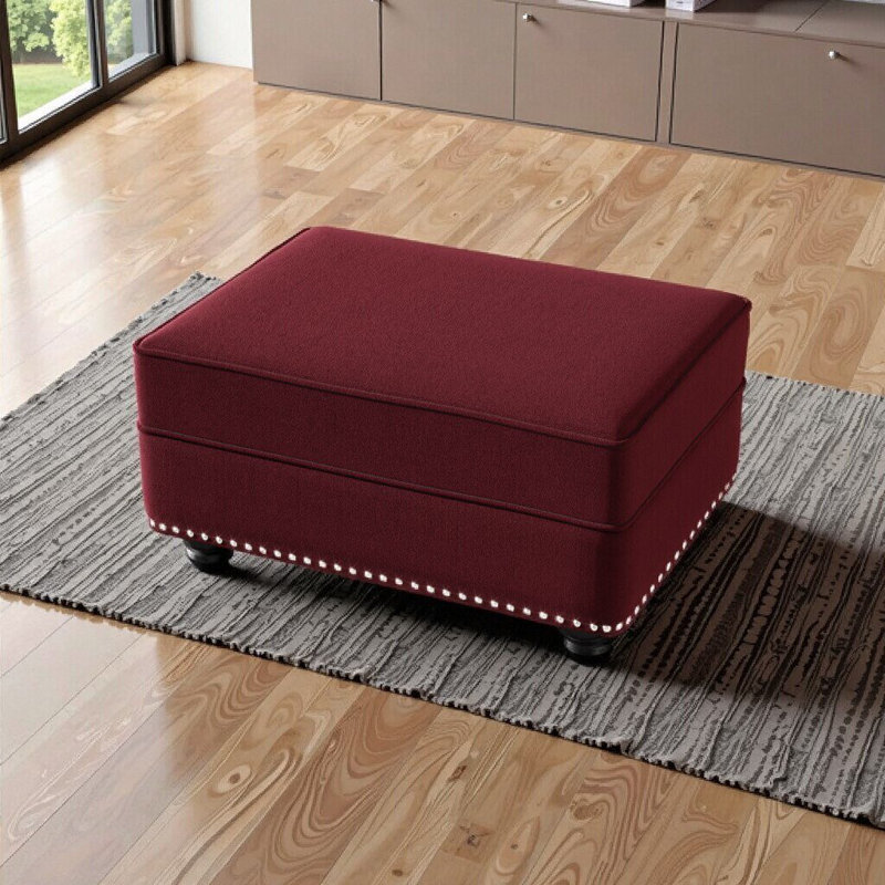 Repose-pieds en velours UnaMara pour le salon, repose-pieds multifonctionnel et table basse, Bourgogne