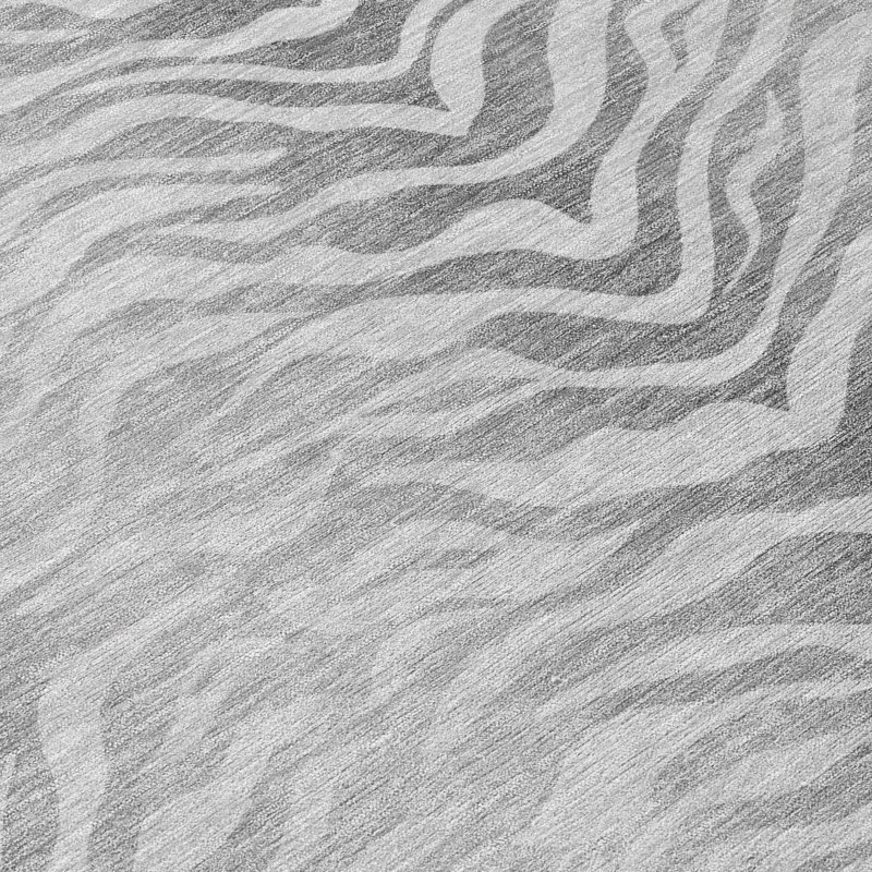 Machine Washable Indoor/Outdoor Chantille ACN2925 Animal Print Rug, 2'3" x 7'6" Runner, Silver
