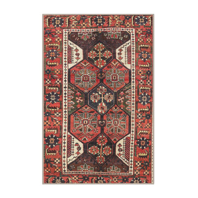 Tapis traditionnel rouge / noir