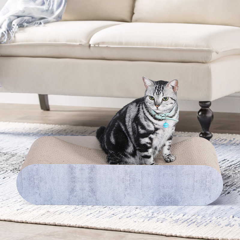 Grattoir pour chat, lit en carton, forme d'os, Gris