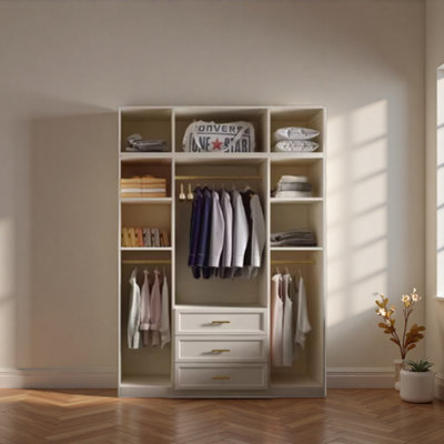 Cream-coloured Modern Minimalist Wardrobe