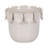 Modern Leaf Accent Round Ceramic Outdoor Planter for Home Decor - Applique Indoor Flower Pots for Living Room and Patio Styling - Cream-2100552676