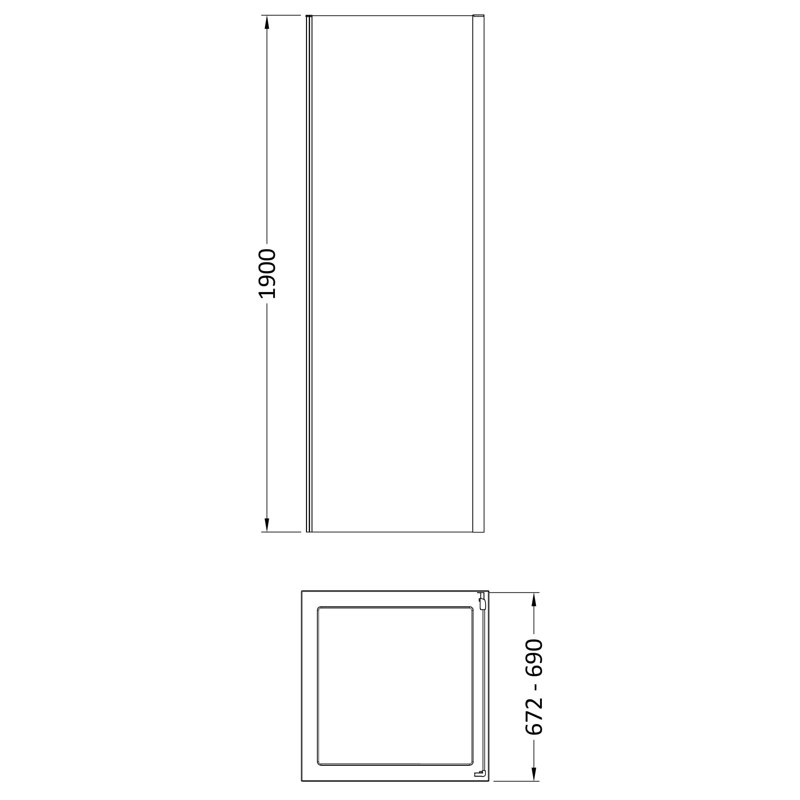 Bayswater 700mm Chrome Side Panel 6mm Glass