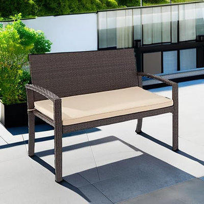 Banc d'extérieur en osier pour 2 personnes
