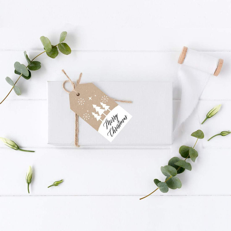  Étiquettes pour cadeau de Noël «Merry Christmas»