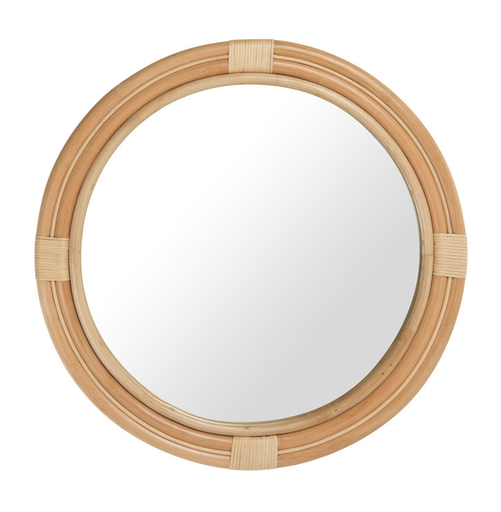 Miroir rond en rotin, Naturel