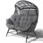 54" W Indoor And Outdoor 2 - Person PE Wicker Egg Chair With Cushions, Oversized Patio Chair For Garden Balcony Porch Backyard-2084834192
