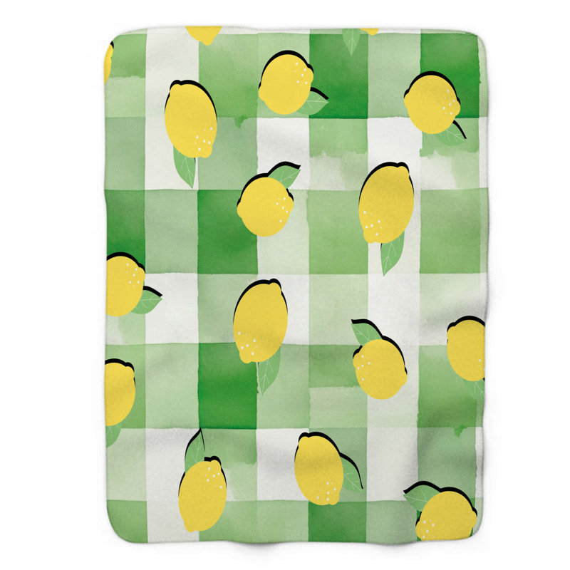 Sunny Sips - Couverture sherpa de qualité supérieure 1 pièce, L 50 po x L 60 po