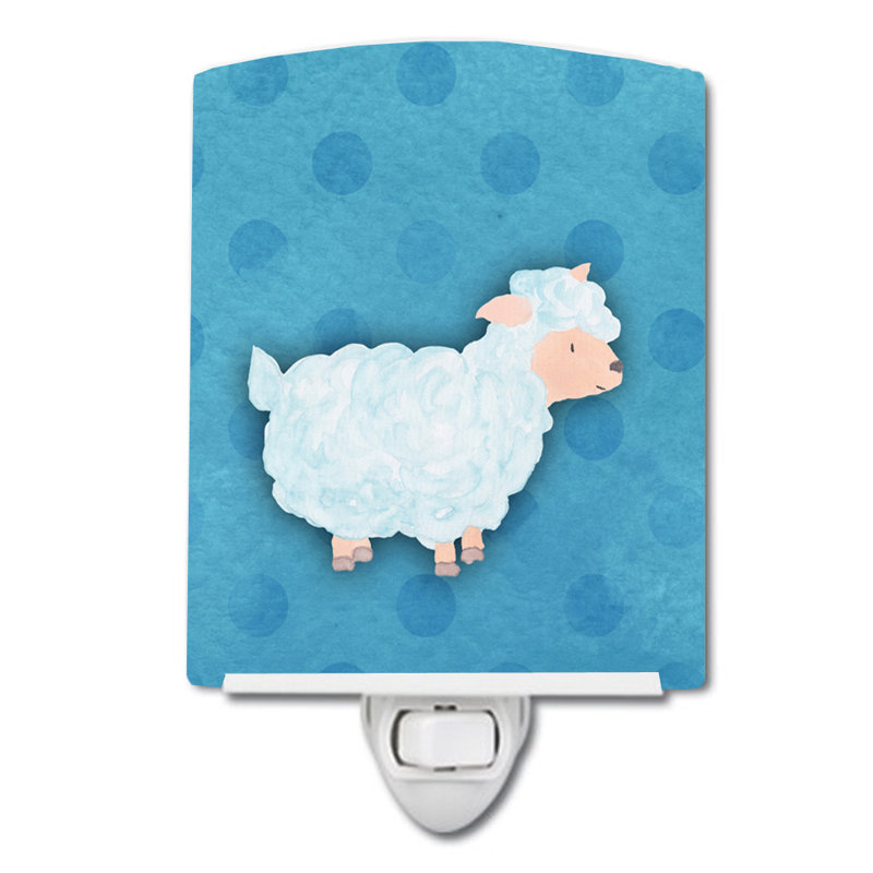 Polka Dots Sheep Lamb Ceramic Night Light