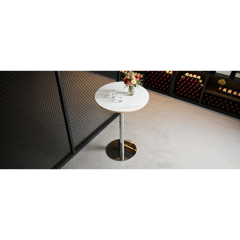 Table de bar Rock Slab Circular Table, Argent