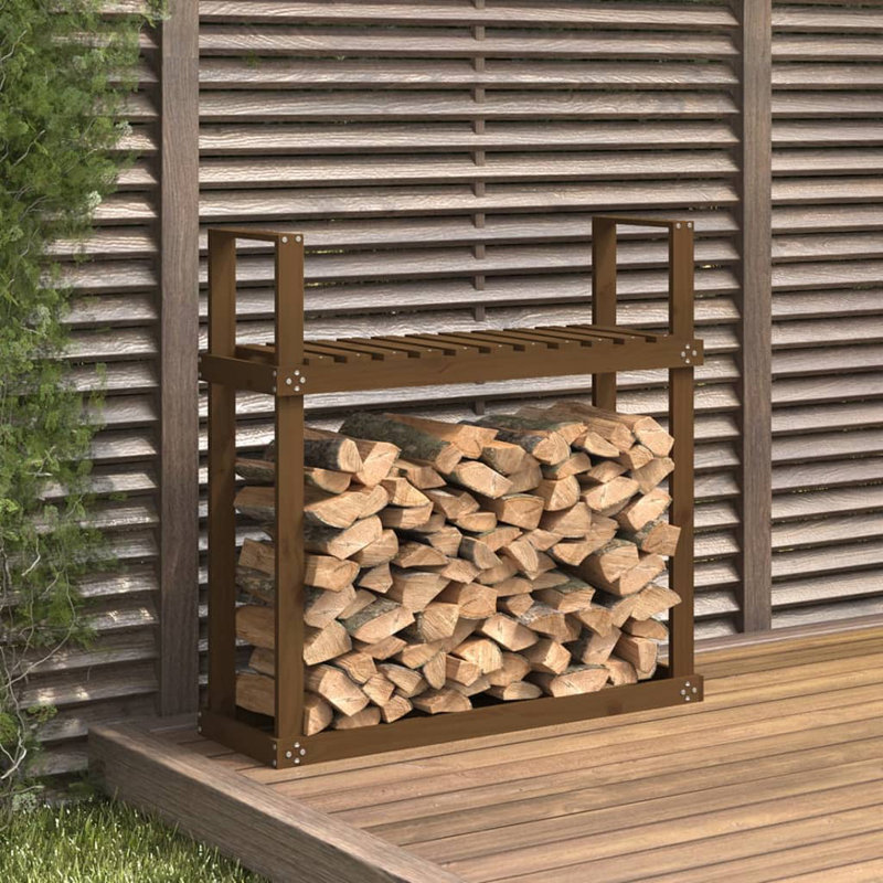Firewood Rack 110x35x108.5 cm Solid Wood Pine, Honey Brown