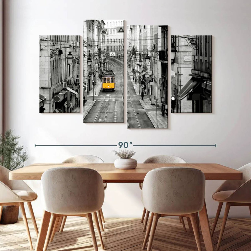 Reproduction d'art sur toile jaune, H 84 po x l 54 po x P 1,25 po